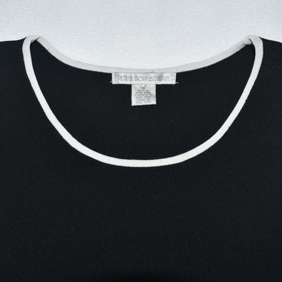 Petite Sophisticate Women Sz M Tank Top Size S Black Round Neck Sleeveless - Picture 2 of 6